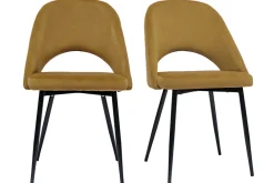 Miliboo Vintage-Stühle aus bronzefarbenem Samt mit Beinen aus Metall 2er-Set COSETTE* Design-stühle