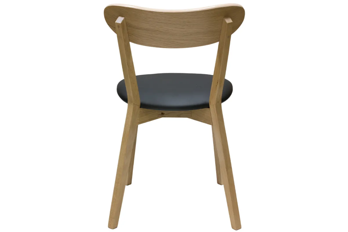 Miliboo Vintage-Stühle aus hellem Holz mit Eichenfurnier und schwarzem Stoff (2er-Set) DOVE* Design-stühle