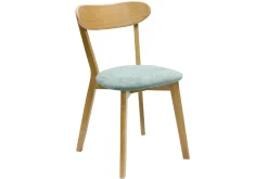 Miliboo Vintage-Stühle aus hellem Holz mit Eichenfurnier und Stoff mit strukturiertem Samteffekt in Seladongrün (2er-Set) DOVE* Design-stühle