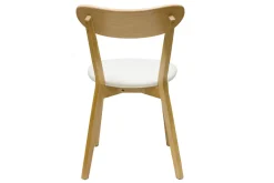 Miliboo Vintage-Stühle aus hellem Holz mit Eichenfurnier und weißem Stoff mit strukturiertem Samteffekt (2er-Set) DOVE* Design-stühle