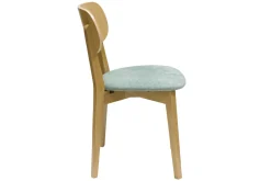 Miliboo Vintage-Stühle aus hellem Holz mit Eichenfurnier und Stoff mit strukturiertem Samteffekt in Seladongrün (2er-Set) LUCIA* Design-stühle