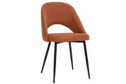 Miliboo Vintage-Stühle aus Stoff mit strukturiertem Samteffekt in Rostbraun und schwarze Metallfüße (2er-Set) COSETTE* Design-stühle