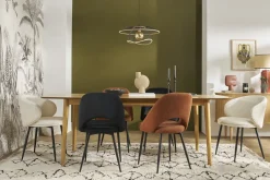 Miliboo Vintage-Stühle aus Stoff mit strukturiertem Samteffekt in Rostbraun und schwarze Metallfüße (2er-Set) COSETTE* Design-stühle