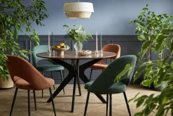 Miliboo Vintage-Stühle aus Stoff mit strukturiertem Samteffekt in Rostbraun und schwarze Metallfüße (2er-Set) COSETTE* Design-stühle