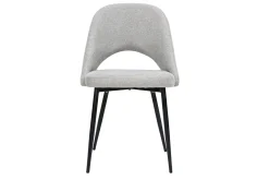 Miliboo Vintage-Stühle aus Stoff mit strukturiertem Samteffekt in Grau und schwarze Metallfüße (2er-Set) COSETTE* Design-stühle