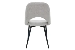 Miliboo Vintage-Stühle aus Stoff mit strukturiertem Samteffekt in Grau und schwarze Metallfüße (2er-Set) COSETTE* Design-stühle