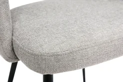 Miliboo Vintage-Stühle aus Stoff mit strukturiertem Samteffekt in Grau und schwarze Metallfüße (2er-Set) COSETTE* Design-stühle