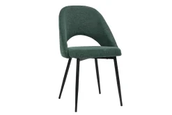 Miliboo Vintage-Stühle aus Stoff mit strukturiertem Samteffekt in Grün und schwarze Metallfüße (2er-Set) COSETTE* Design-stühle