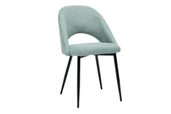 Miliboo Vintage-Stühle aus Stoff mit strukturiertem Samteffekt in Seladongrün und schwarze Metallfüße (2er-Set) COSETTE* Design-stühle