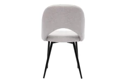 Miliboo Vintage-Stühle aus Stoff mit strukturiertem Samteffekt in Beige und schwarze Metallfüße (2er-Set) COSETTE* Design-stühle