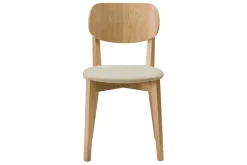 Miliboo Vintage-Stühle Eichenholz und beige Sitzfläche (2er-Set) LUCIA* Design-stühle|Holzstühle