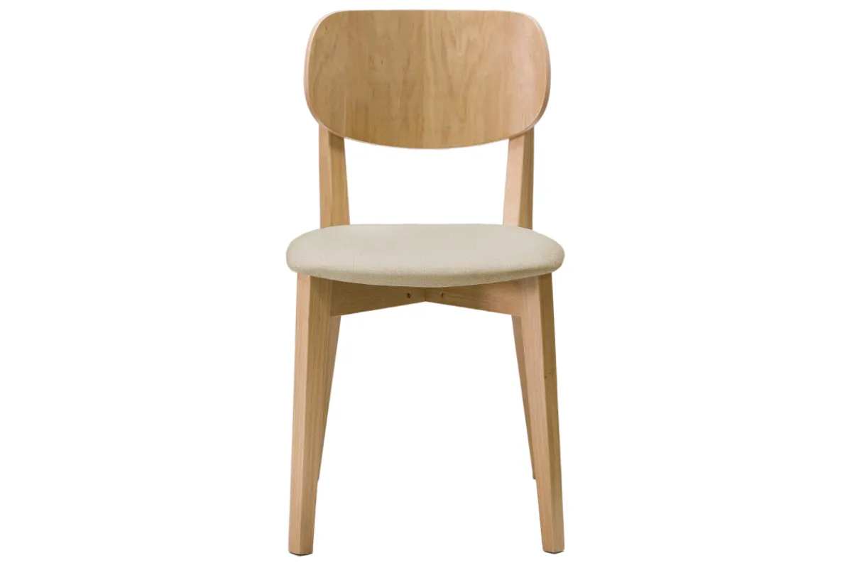 Miliboo Vintage-Stühle Eichenholz und beige Sitzfläche (2er-Set) LUCIA* Design-stühle|Holzstühle