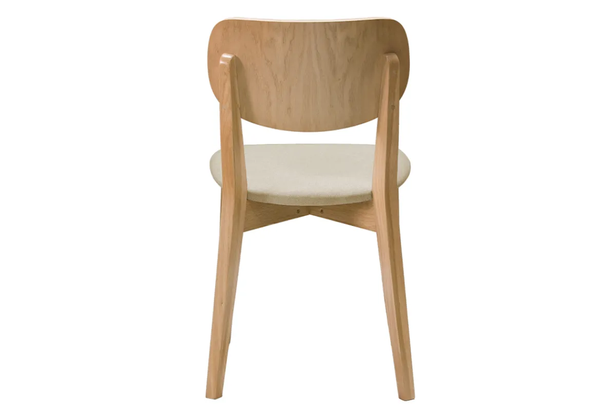 Miliboo Vintage-Stühle Eichenholz und beige Sitzfläche (2er-Set) LUCIA* Design-stühle|Holzstühle