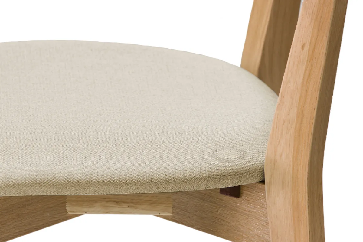 Miliboo Vintage-Stühle Eichenholz und beige Sitzfläche (2er-Set) LUCIA* Design-stühle|Holzstühle