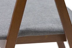 Miliboo Vintage-Stühle Massivholz nussbaumfarben gebeizt und grauer Stoff (2er-Set) LOVA* Design-stühle|Holzstühle