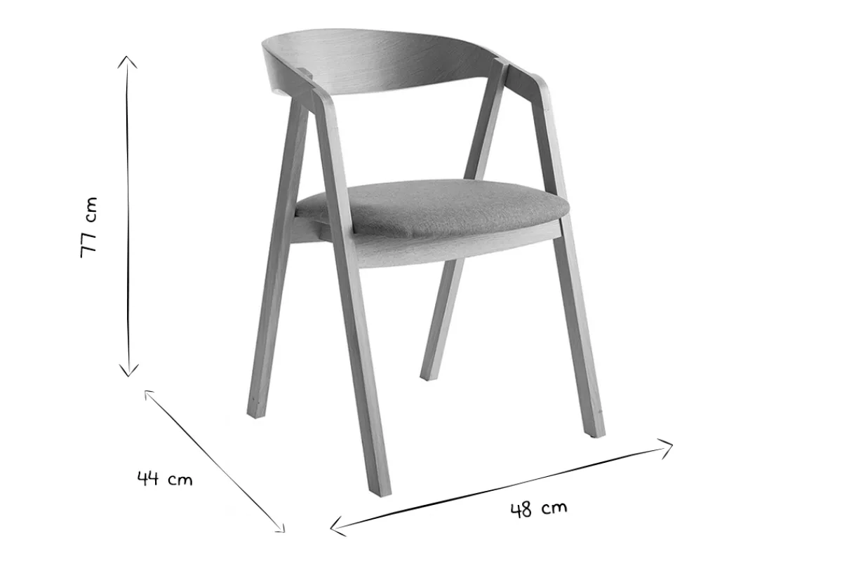 Miliboo Vintage-Stühle Massivholz nussbaumfarben gebeizt und grauer Stoff (2er-Set) LOVA* Design-stühle|Holzstühle
