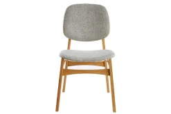 Miliboo Vintage-Stühle mit hellgrauem Stoff und hellem Holz (2er-Set) SOQUETTE* Design-stühle|Holzstühle