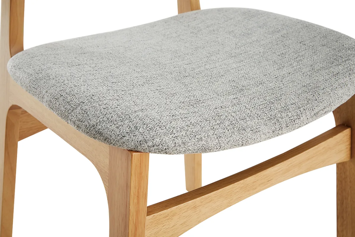 Miliboo Vintage-Stühle mit hellgrauem Stoff und hellem Holz (2er-Set) SOQUETTE* Design-stühle|Holzstühle