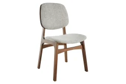 Miliboo Vintage-Stühle mit hellgrauem Stoff und dunklem Holz (2er-Set) SOQUETTE* Design-stühle|Holzstühle