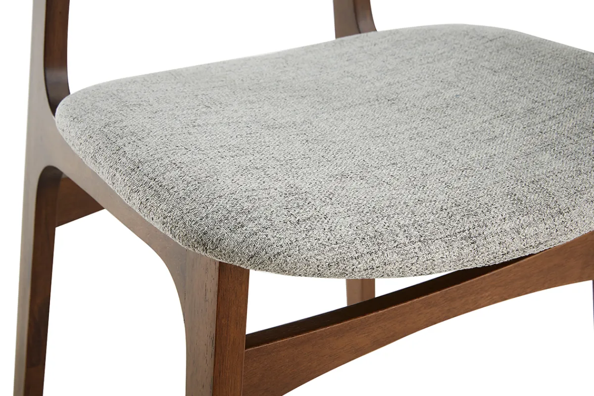Miliboo Vintage-Stühle mit hellgrauem Stoff und dunklem Holz (2er-Set) SOQUETTE* Design-stühle|Holzstühle