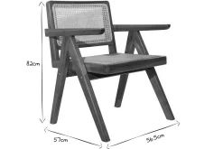 Miliboo Vintage-Stuhl aus massivem Teakholz und Rattangeflecht JANNIE* Design-stühle|Holzstühle