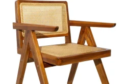 Miliboo Vintage-Stuhl aus massivem Teakholz und Rattangeflecht JANNIE* Design-stühle|Holzstühle