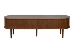 Miliboo Vintage-TV-Möbel aus dunklem Walnussfurnier mit Ablagefächern und 2 Schiebetüren B180 cm EPIC* Tv-lowboards