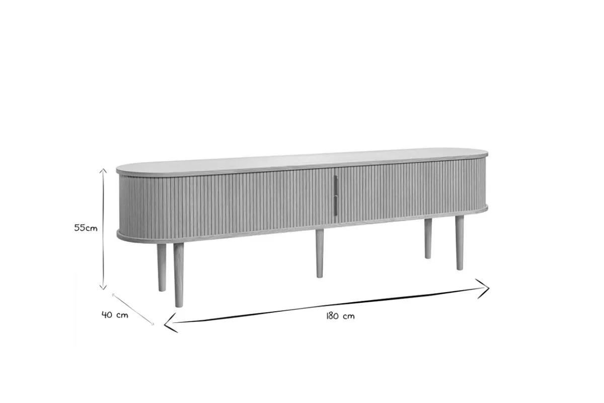 Miliboo Vintage-TV-Möbel aus dunklem Walnussfurnier mit Ablagefächern und 2 Schiebetüren B180 cm EPIC* Tv-lowboards