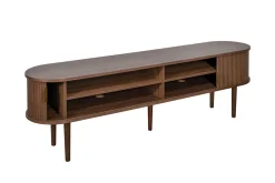Miliboo Vintage-TV-Möbel aus dunklem Walnussfurnier mit Ablagefächern und 2 Schiebetüren B180 cm EPIC* Tv-lowboards