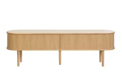 Miliboo Vintage-TV-Möbel aus hellem Eichenholz mit Ablagefächern und 2 Schiebetüren B180 cm EPIC* Tv-lowboards