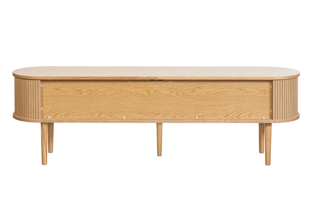 Miliboo Vintage-TV-Möbel aus hellem Eichenholz mit Ablagefächern und 2 Schiebetüren B180 cm EPIC* Tv-lowboards
