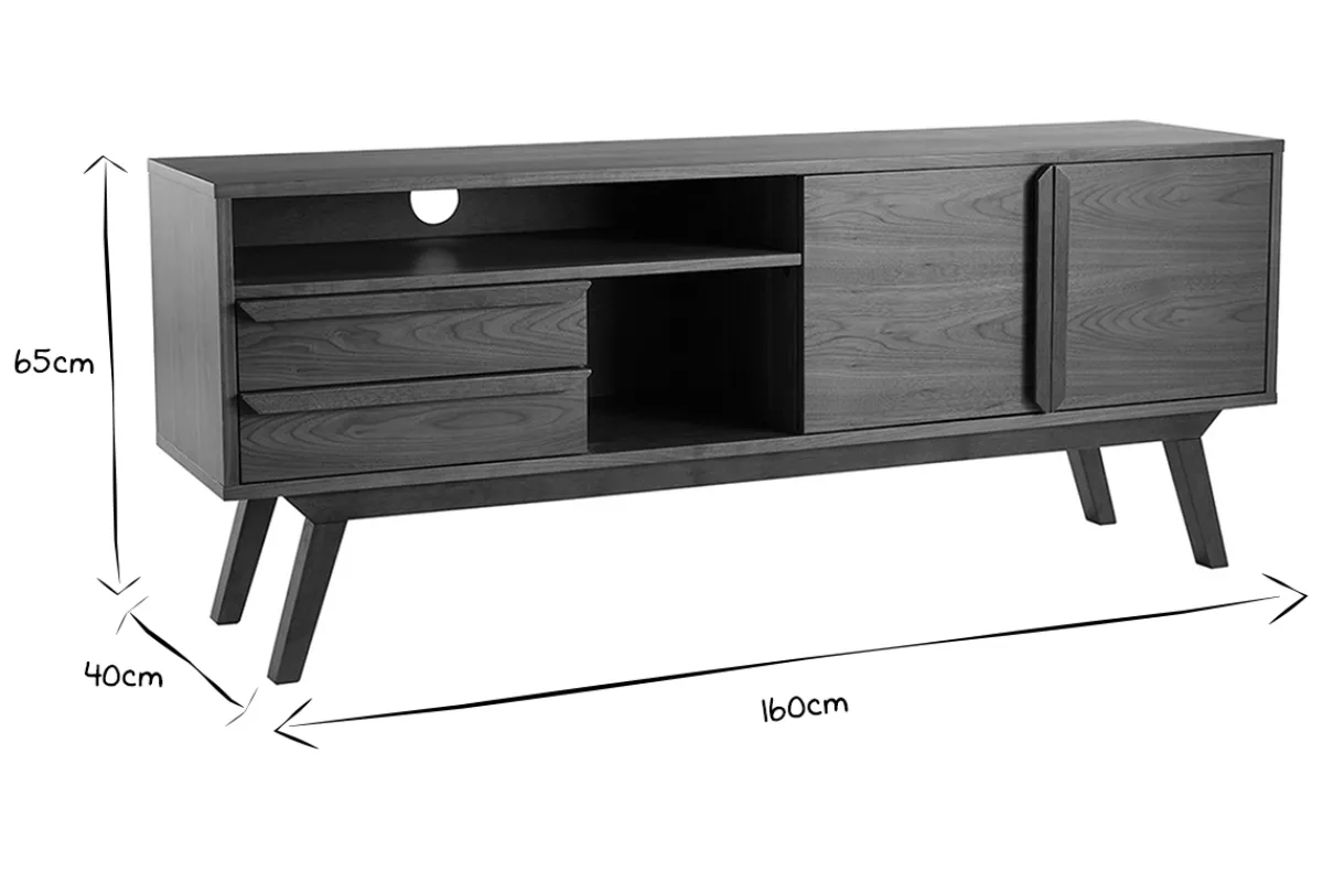 Miliboo Vintage-TV-Möbel Nussbaum L160 cm VOLVER* Tv-lowboards