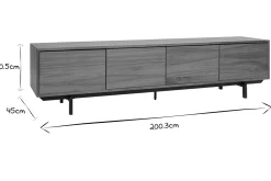 Miliboo Vintage-TV-Möbel Walnuss und Metall B200 cm MANNY* Tv-lowboards