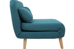 Miliboo Wandelbare 2-Sitzer-Bank aus enteblauem Stoff AMIKO* Schlafsofas|Schlafsessel