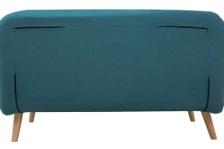 Miliboo Wandelbare 2-Sitzer-Bank aus enteblauem Stoff AMIKO* Schlafsofas|Schlafsessel
