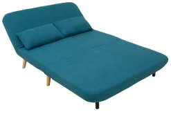 Miliboo Wandelbare 2-Sitzer-Bank aus enteblauem Stoff AMIKO* Schlafsofas|Schlafsessel