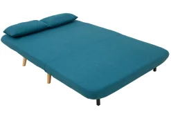 Miliboo Wandelbare 2-Sitzer-Bank aus enteblauem Stoff AMIKO* Schlafsofas|Schlafsessel