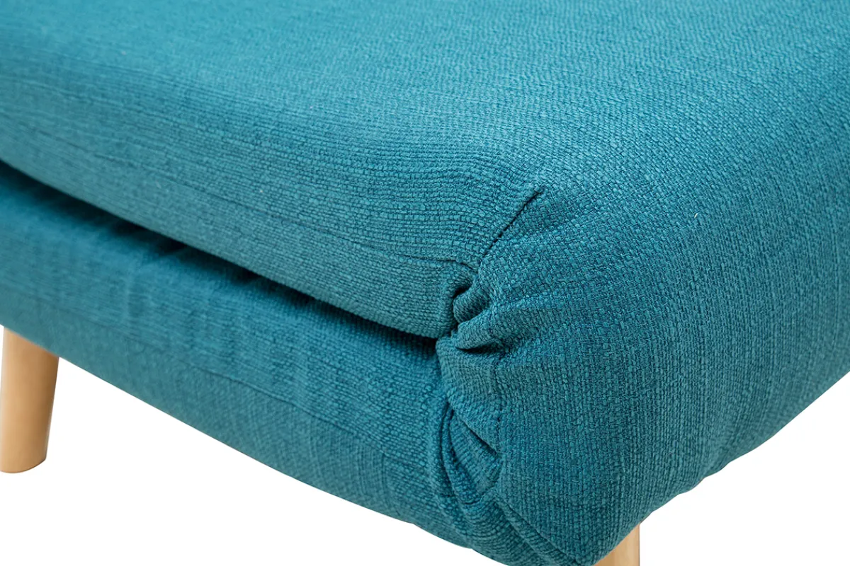Miliboo Wandelbare 2-Sitzer-Bank aus enteblauem Stoff AMIKO* Schlafsofas|Schlafsessel