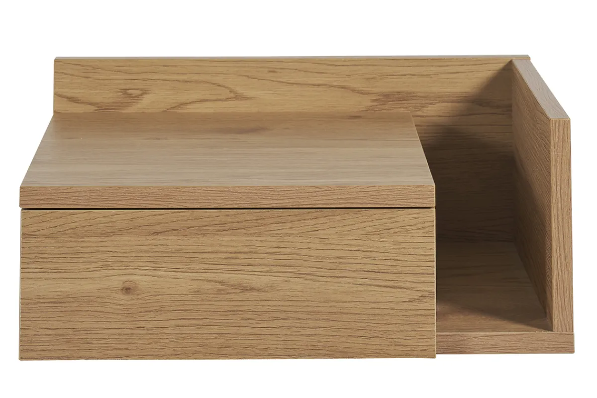 Miliboo Wand-Nachttisch mit hellem Eichenfurnier und Schublade B40 cm NASTY* Nachttische