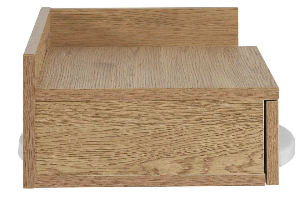 Miliboo Wand-Nachttisch mit hellem Eichenfurnier und Schublade B40 cm NASTY* Nachttische
