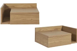 Miliboo Wand-Nachttische in hellem Eichenholz mit Schublade L40 cm (2er-Set) NASTY* Nachttische