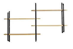 Miliboo Wandregal aus massivem Mangoholz und schwarzem Metall B122 cm AKINA* Bücherregale|Bücherregale