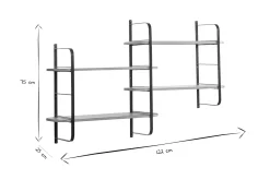Miliboo Wandregal aus massivem Mangoholz und schwarzem Metall B122 cm AKINA* Bücherregale|Bücherregale