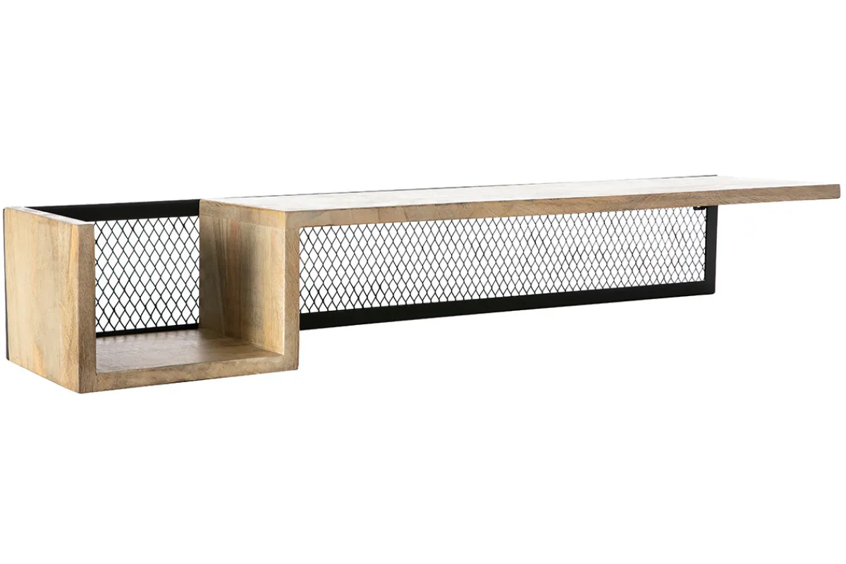 Miliboo Wandregal Industrie-Stil Mangoholz und Metall 90 cm RACK* Bücherregale|Bücherregale