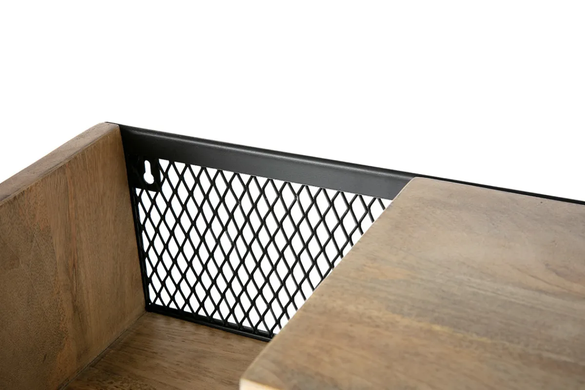 Miliboo Wandregal Industrie-Stil Mangoholz und Metall 90 cm RACK* Bücherregale|Bücherregale