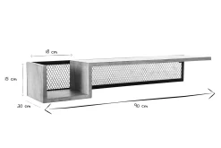 Miliboo Wandregal Industrie-Stil Mangoholz und Metall 90 cm RACK* Bücherregale|Bücherregale