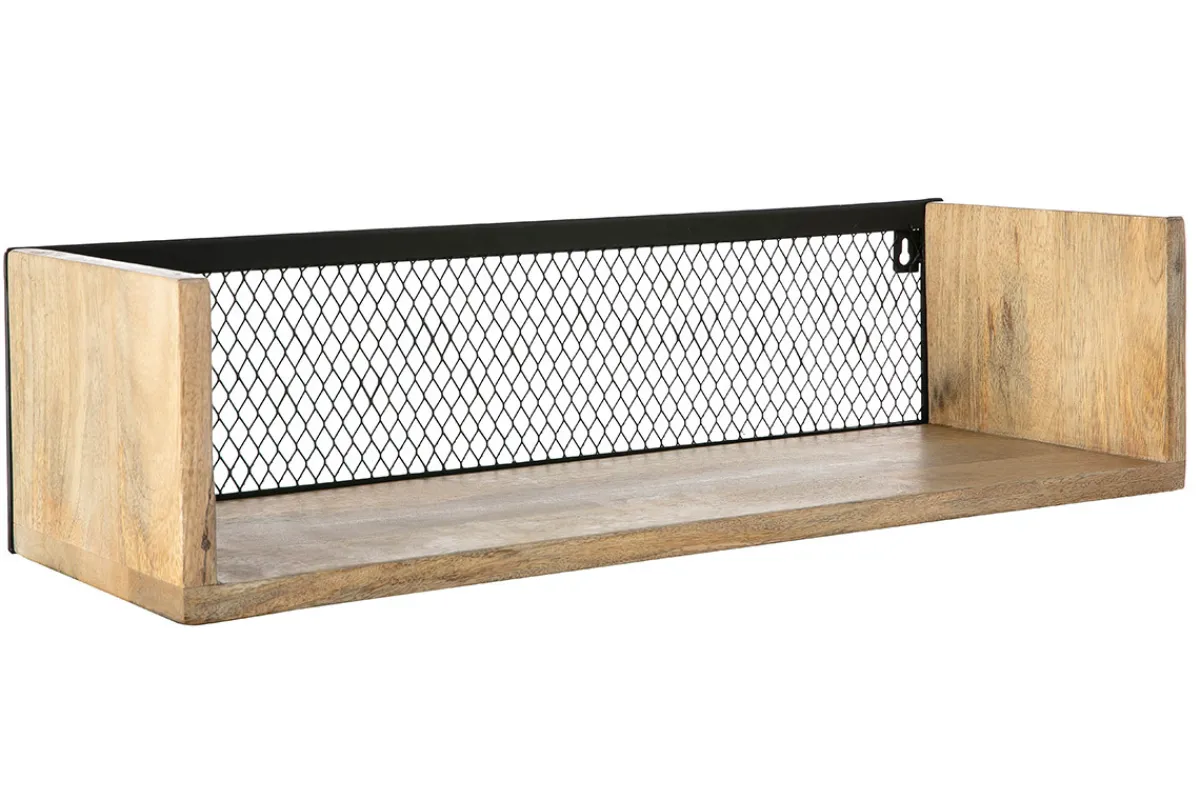 Miliboo Wandregal Industrie-Stil Mangoholz und Metall 60 cm RACK* Bücherregale|Bücherregale