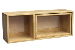 Miliboo Wandregale aus massivem Mangoholz und Rattangeflecht B80 cm (2er-Set) ACANGE* Wandregale|Alle Dekoration