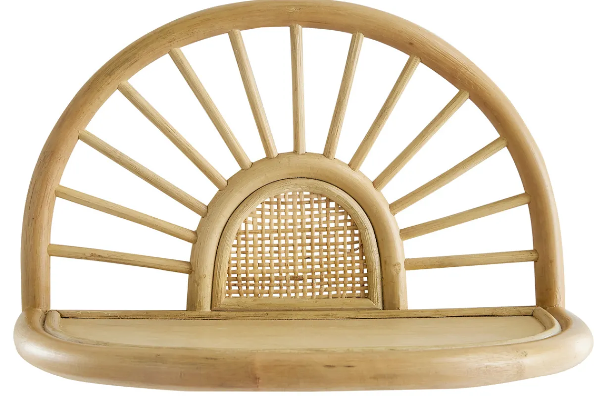 Miliboo Wandregale aus naturfarbenem Rattan und Rohrgeflecht B40 cm (2er Set) BOW* Nachttische|Wandregale