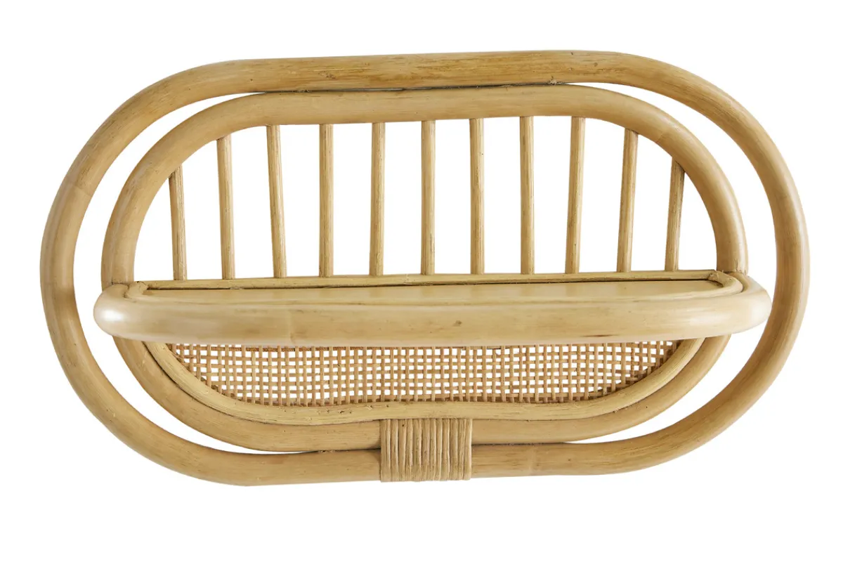 Miliboo Wandregale aus naturfarbenem Rattan und Rohrgeflecht B45 cm (2er-Set) SYBILLE* Nachttische|Wandregale